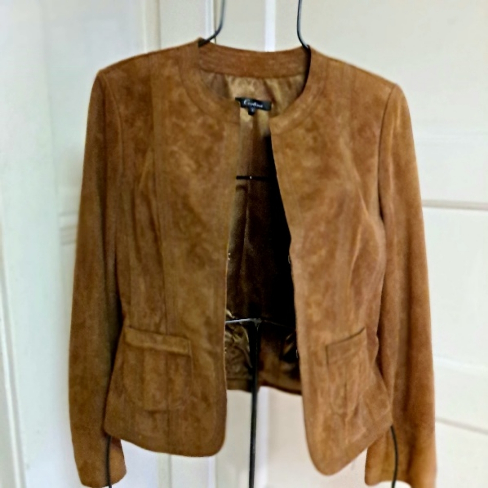 Camel Soft Suede Blazer Jacket